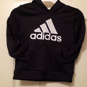 Boys Adidas hoodie black and white